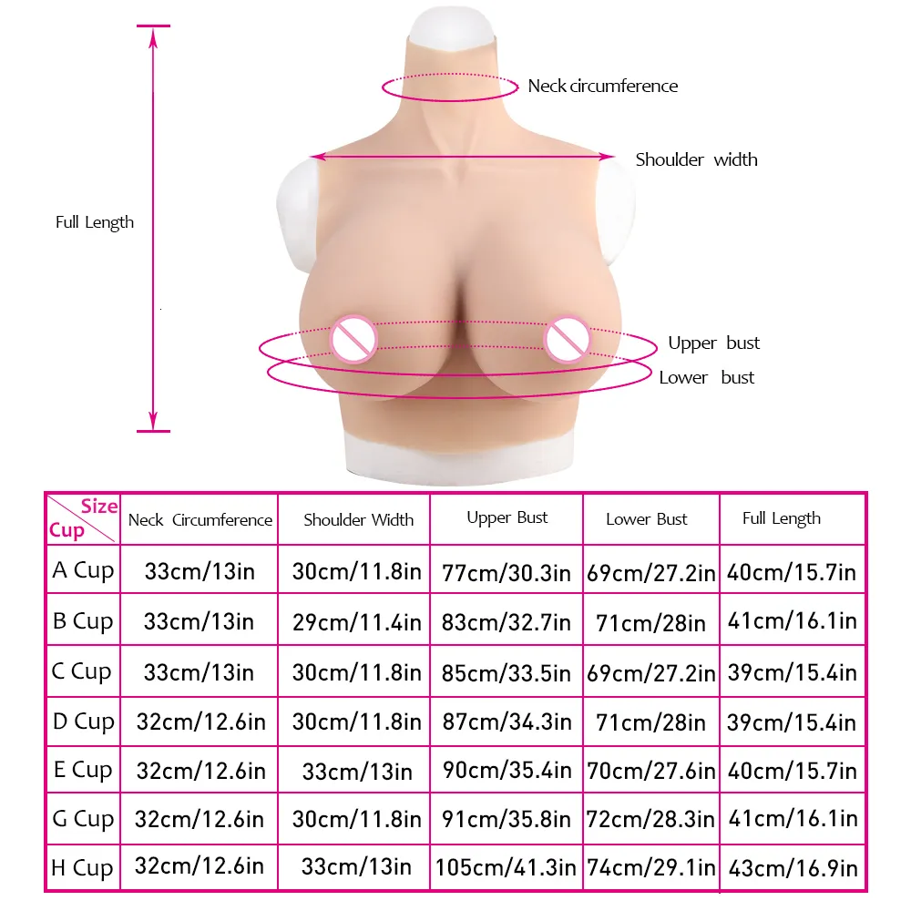 Silicone Breastplate Fake Boobs D/E/F/G/H Cup For Breast Forms for