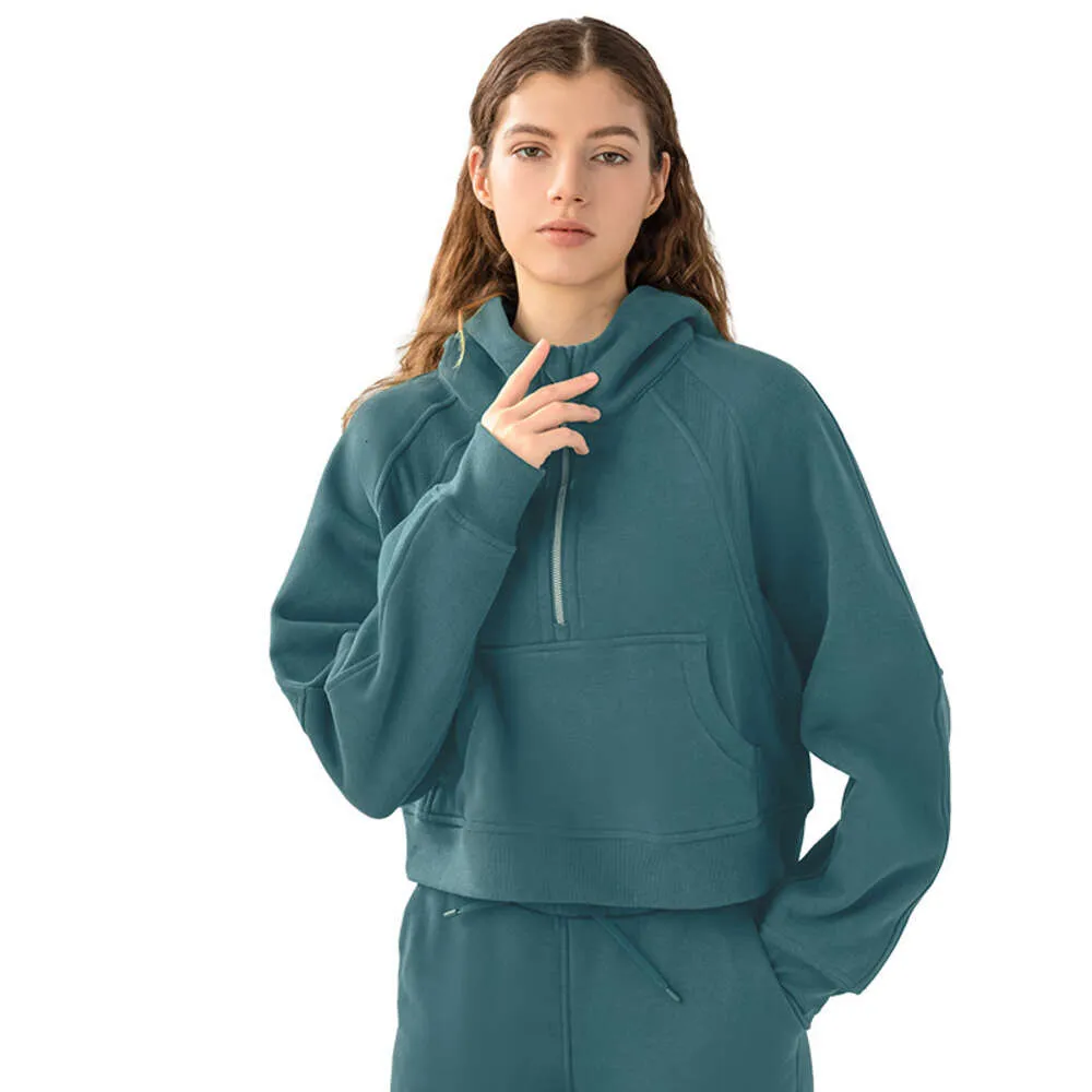Lu Yoga Lemon Algin Womens Hoodies Sweatshirts Warm Inner Plush Scuba  Hoodies Sports Sweater Womens Short Hooded Half Zip Sweatshirt Loose Sports  Coat Jacket Ll Al 21 From 34,46 €