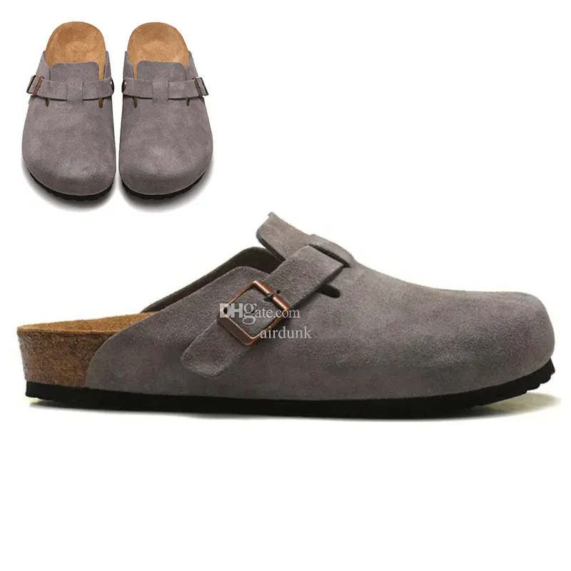 Boston Designer Clogs Sandals 2024 Birks Arizonas Mayari Cork Flat Fashion Suede Leather Slide Slipper Beach Classic Women Men Casual Shoes