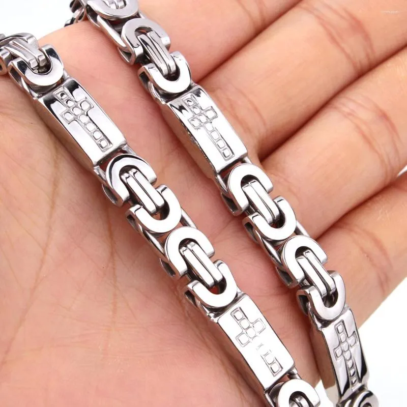 Kedjor 8mm bredd Royal Box Chain Halsband för män Man 316L Rostfritt stål Lång personlig smycken Pojkvän gåva