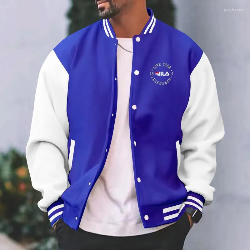 Men s Jackets Street Hip Hop Bomber Jacket 2023 Versatile Fashion Brand Color Block American Baseball Uniform