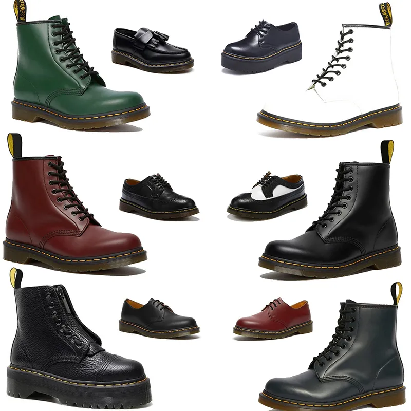 Doc Martens Designer Boots stivaletti Dr Martins Designer doc martens da donna Stivaletti da neve invernali Marten High OG in pelle Scarpe alla caviglia con fondo Oxford Stivali bianchi neri