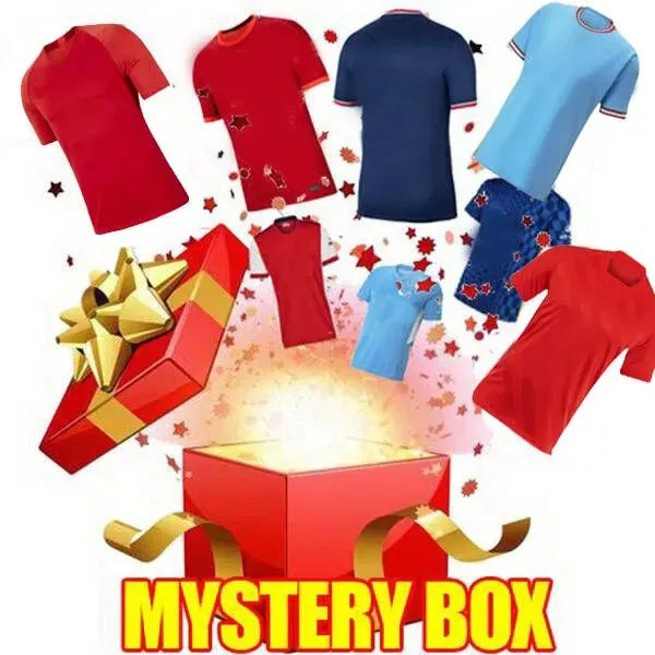 Mystery Box Futbol Forması Gümrükleme Promosyonu Her Sezon Taylandlı Futbol Gömlekleri Tüm Yeni Formalar Kör Kutular Giymek