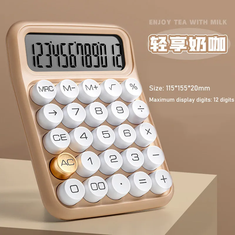 wholesale Calculators 12-bit large screen calculator office student civil service financial accounting multifunction mechanical keyboard Kawaii 230922