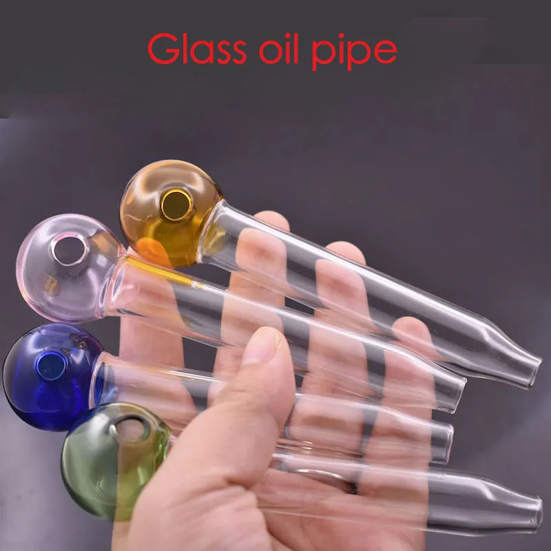 Großhandel gerade 12 cm/4,8 Zoll Glas Ölbrenner Rohr dick berauschend hochwertige Handpfeifen Rauchen Zubehör Rohr Nagel