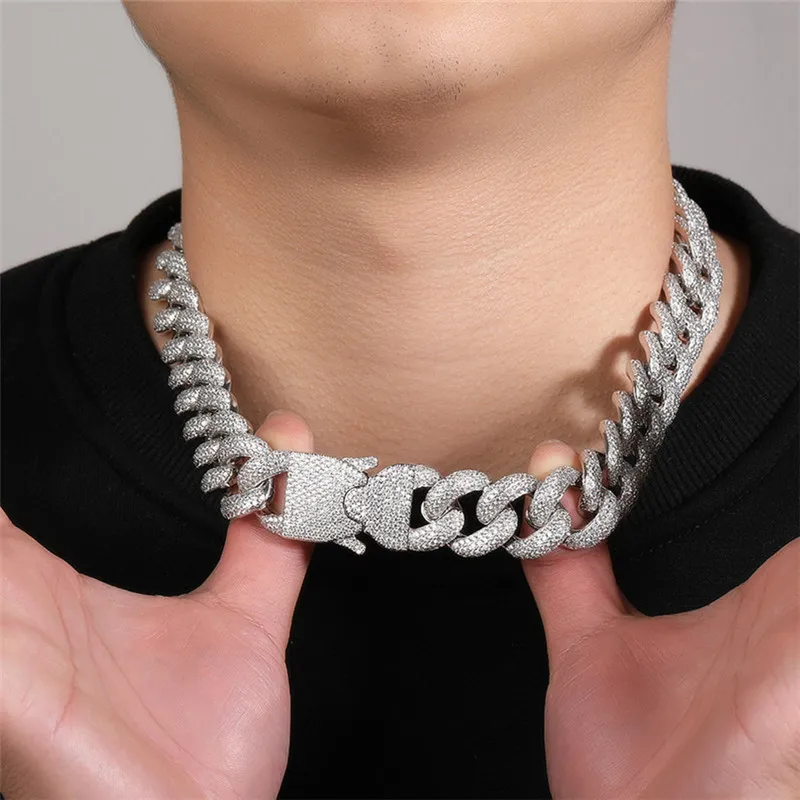 20mm Luxury HipHop Jewelry Designer Necklace Cuban Link Chain For