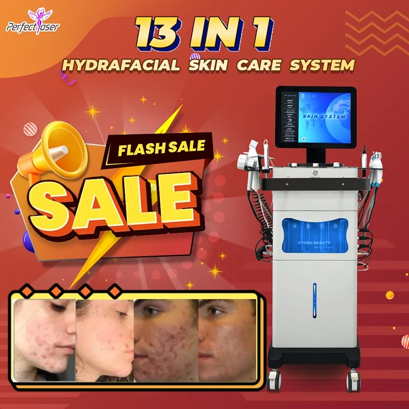 14 IN 1 Microdermabrasion Cool Hammer RF Skin Care Machine Hydro Oxygen Jet hydra dermabrasion Beauty Equipment