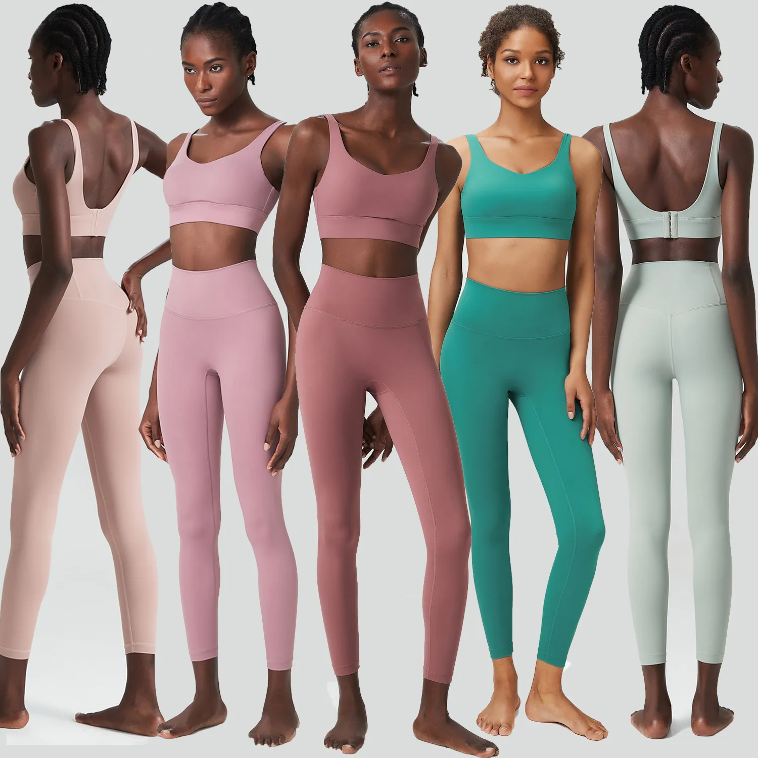 Ensembles d'entraînement pour femmes 2 pièces tenues d'entraînement sans couture ensembles body vêtements de sport de yoga body shaper survêtement leggings et soutien-gorge de sport extensible fitness