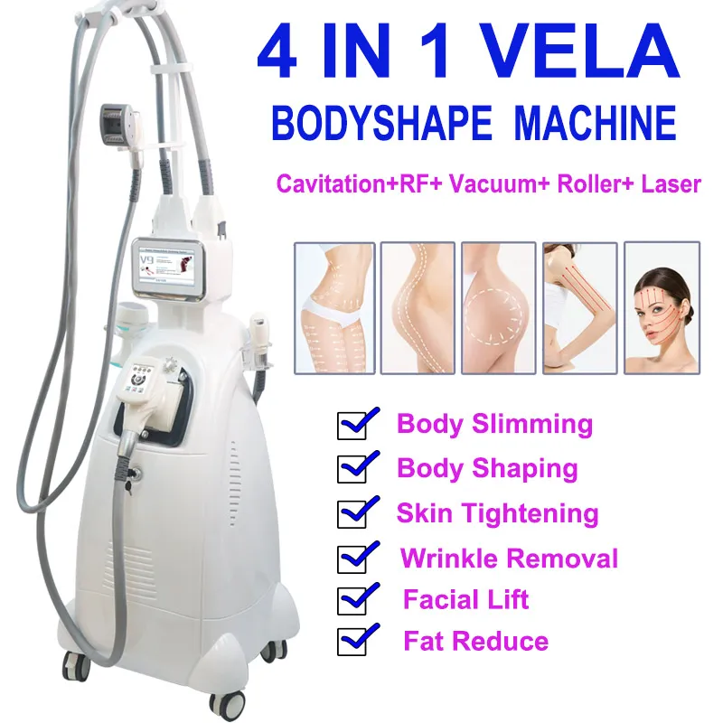 Vela Slim Machine Fat Lös Viktminskning RF Skin FÖRSLAG FÖRSIKT Lyft Vakuumkavitation Minska Fat Body Shape Roller Equipment