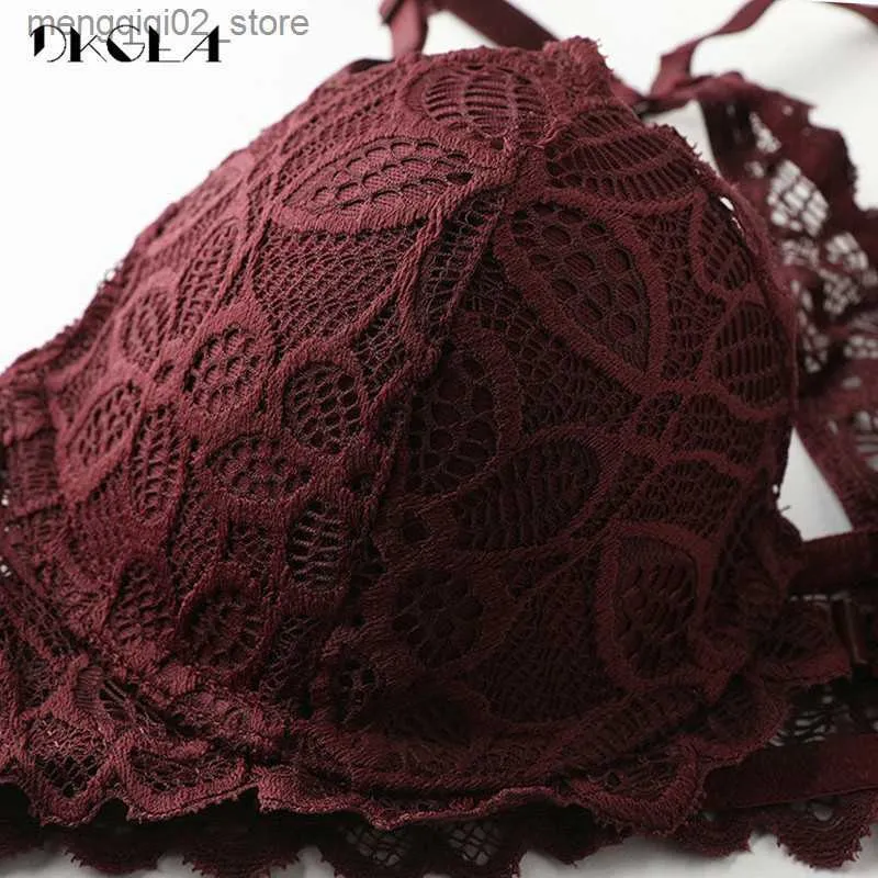 Bras Sets Front Closure Bras Lace Underwear Set Sexy Deep V Brassiere Thick  Push Up Bra Panties Sets Embroidery Purple Women Lingerie Set Q230922 From  7,93 €