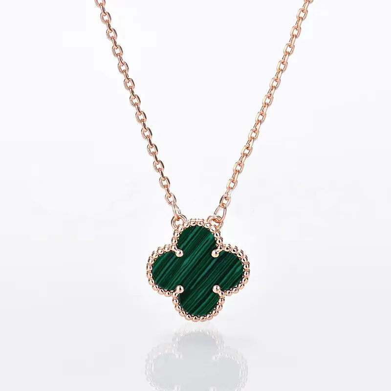 Nieuwe modemerkontwerper Four Leaf Grass Hoge kwaliteit gouden roestvrijstalen ketting sieraden voor vrouwen