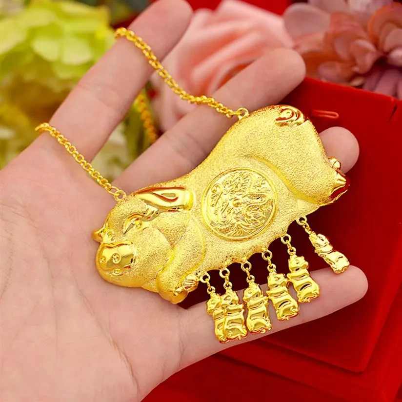 Gold pig hot sale necklace chinese wedding