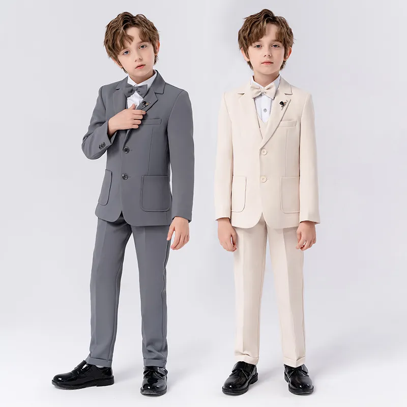 Suits Baby Boy Christening Baptism Tuxedo Toddler Wedding Ceremony Blessing Suit Infant Winter Formal Gentleman Outfit 5 Pcs 221205