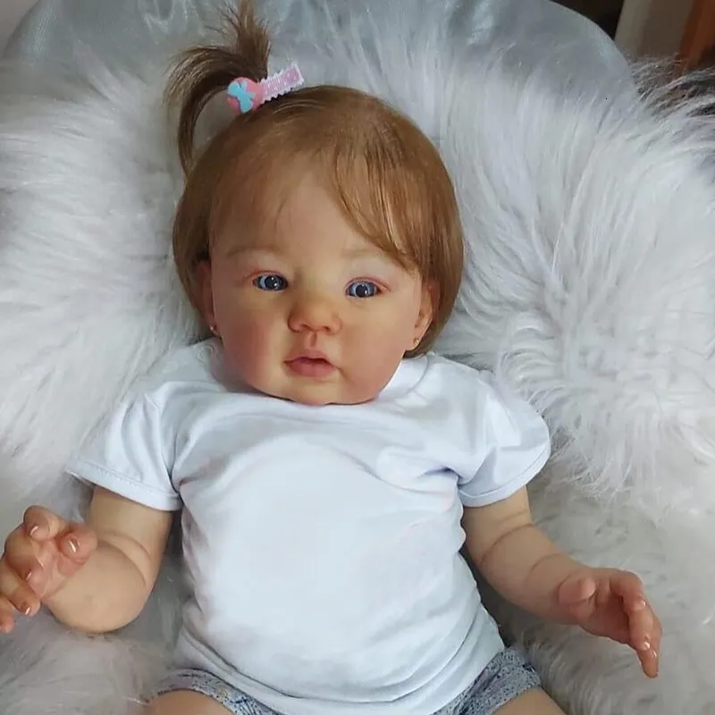 Куклы 50 см Raven Reborn Baby Sweet Girl, ручная роспись кожи, множество деталей, вены Bebe, игрушки для светлых волос для девочек 230922