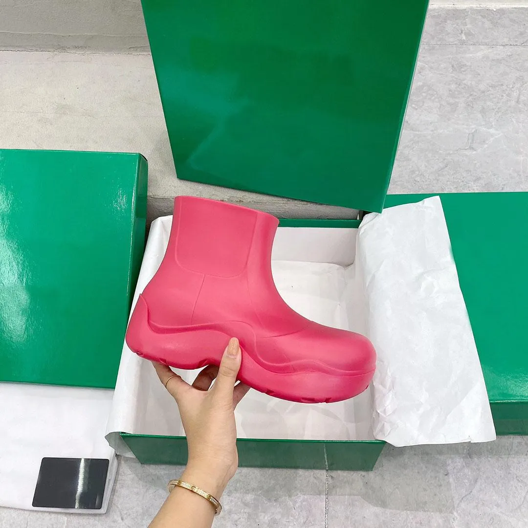 Designer Shoes Boots Brand Women Rain Boot Candy Color Rubber Waterproof Shoe Walking Ankle Bootss Casual Platform Boots PUDDLE PVC Booties