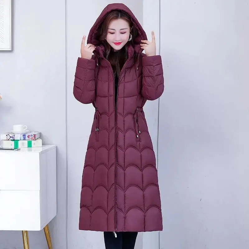 Parkas en duvet pour femmes, veste d'hiver décontractée, Slim, à capuche, longs, légers, chauds, à la mode, en coton rembourré, Chaquetas Jaquetas, 2023, 230922