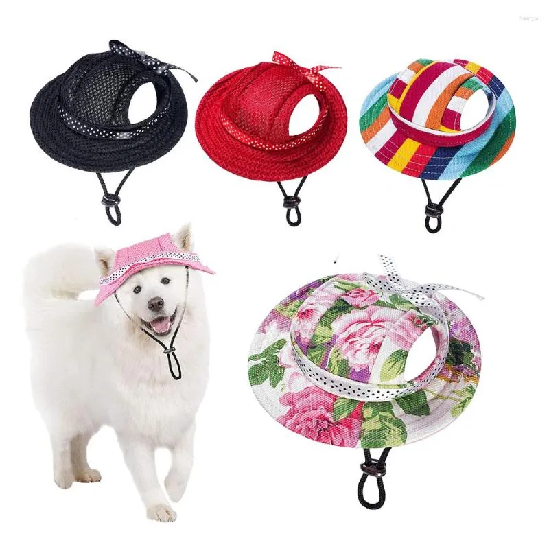 Abbigliamento per cani Cappello da principessa per animali domestici Cappelli Cappelli Tracolla regolabile Comodi fori per le orecchie per cani di taglia piccola, media e grande Protezione solare all'aperto