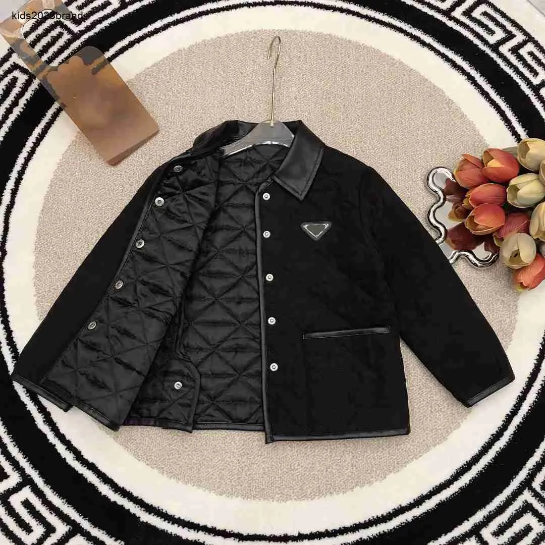 designer baby cotton jacket Soft PU leather collar child Winter Coat Size 100-150 CM Warm Outwear for boys girl Sep20