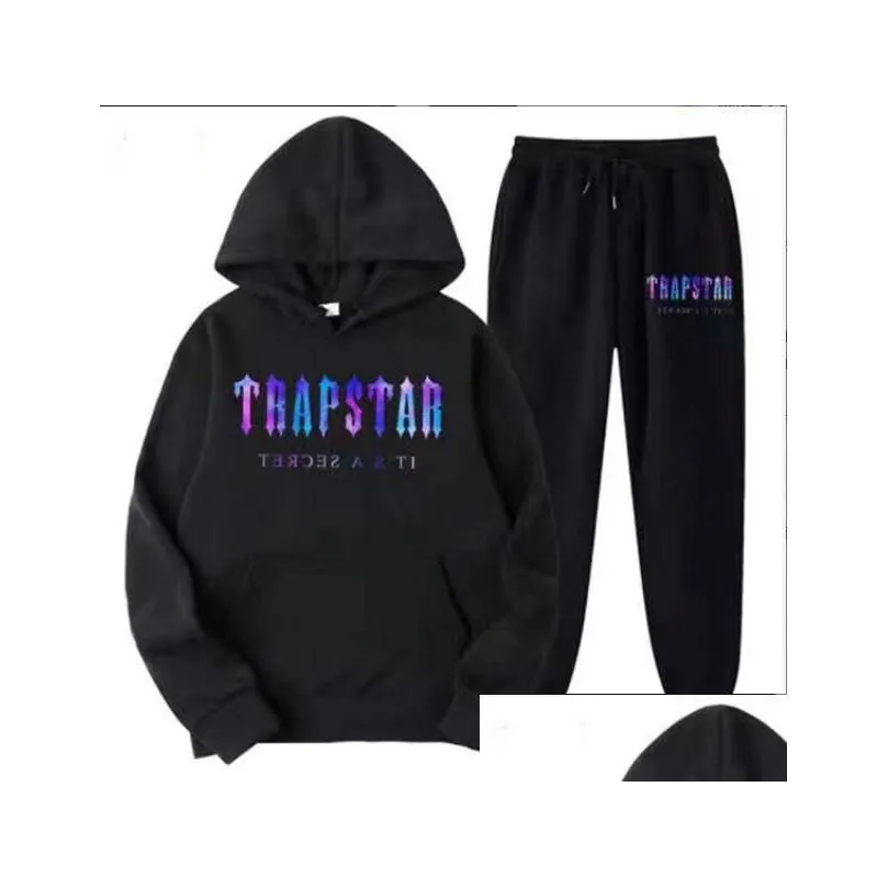 Männer Herren T-Shirts 23 Trainingsanzug Nake Tech Trapstar Track Anzüge Hoodie Europa Amerikanische Basketball-Fußball Rugby Zwei-Keule mit Langzeit Dhbuw U3J7