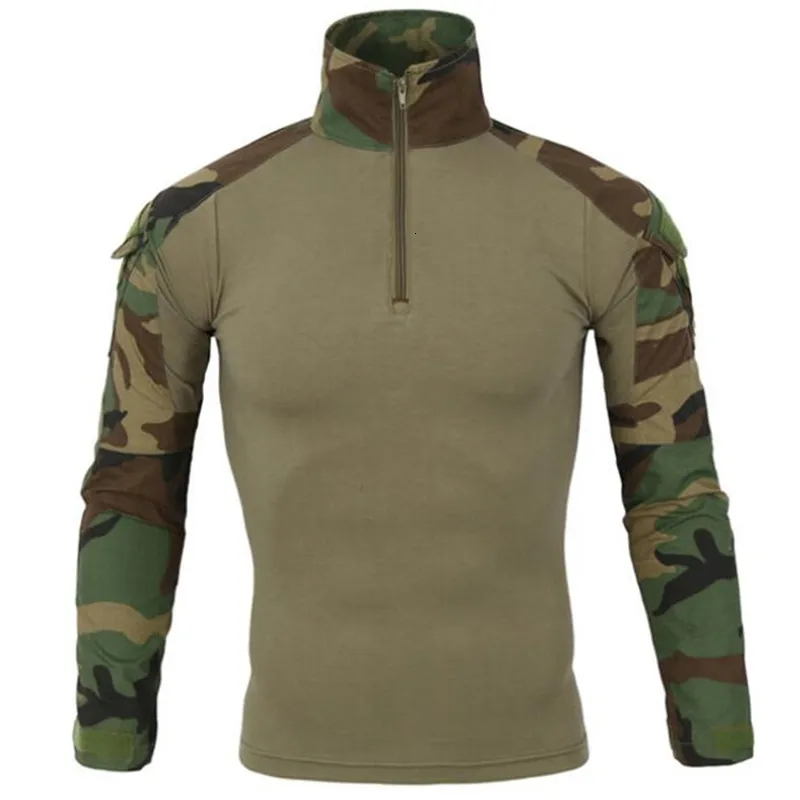 T-shirts hommes T-shirt hommes camouflage extérieur manches longues grenouille t-shirt militaire cyclisme formation cothing hommes armée combat t-shirts tactiques 5XL 230923