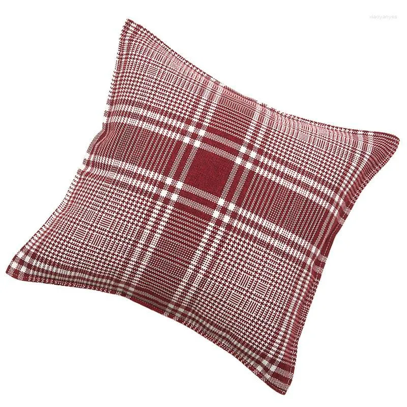 Housse de coussin carrée à carreaux, étui à bord décontracté, lit, canapé, banc, voiture, décoration de maison, confortable