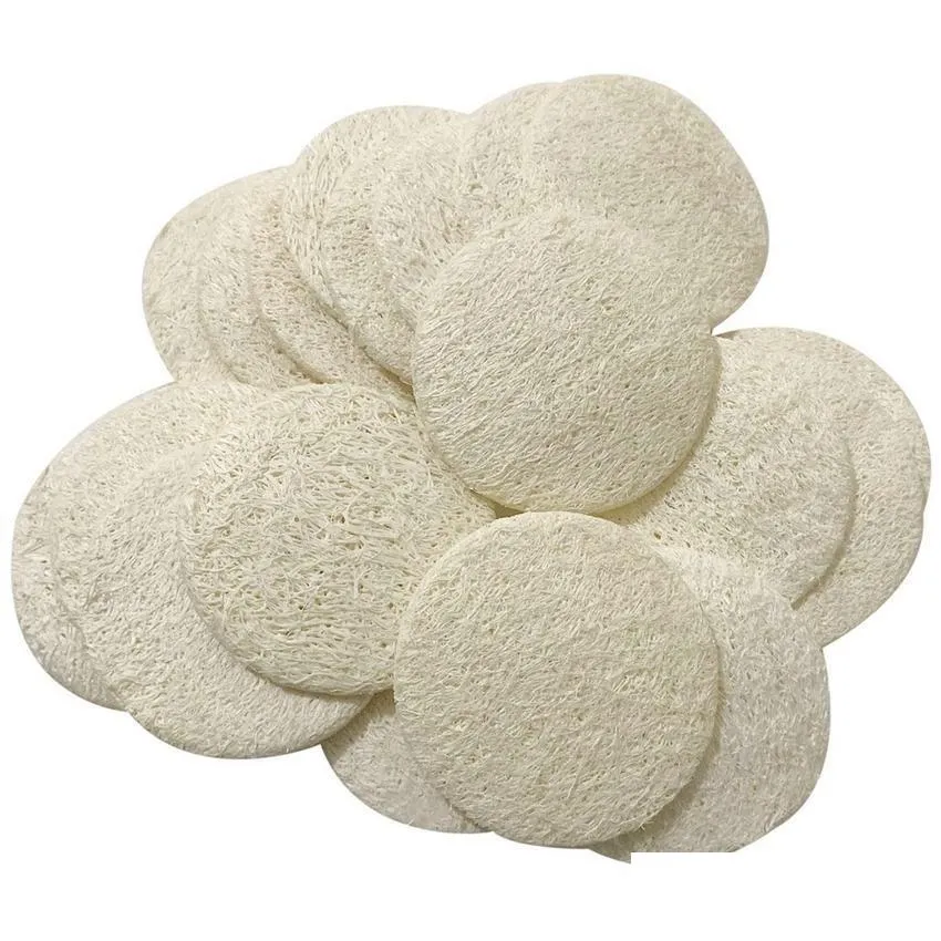 Banyo Fırçaları Süngerler Yıkatıcılar 5.5cm/6cm/7cm/8cm ROUD Doğal LOOFAH PAD YÜZ MAKİSİ EXFOLIATION VE DEAD DUŞU