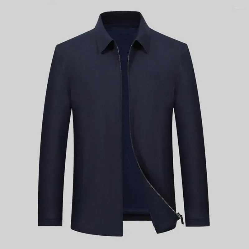 Vestes pour hommes Veste d'affaires Veste de costume élégante Manteau de costume d'affaires Prêt à glissière Patte anti-rides à manches longues pour le printemps automne