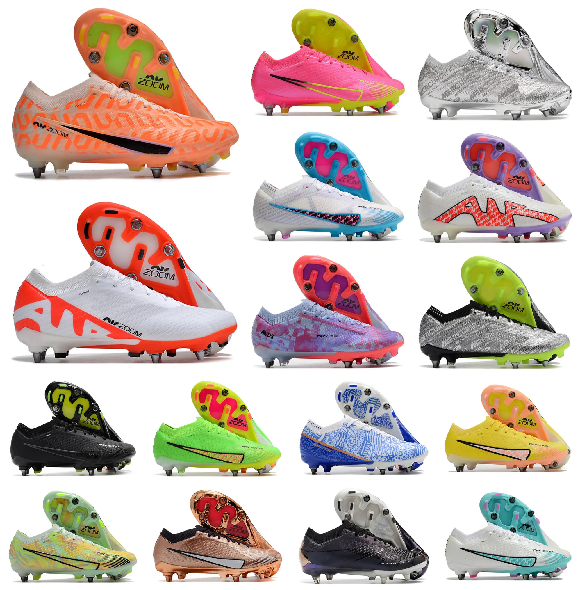 Men Soccer Shoes Va pors Superfly IX Eite Pro SG Low Women Kids Football Boots Cleats Size 39-45