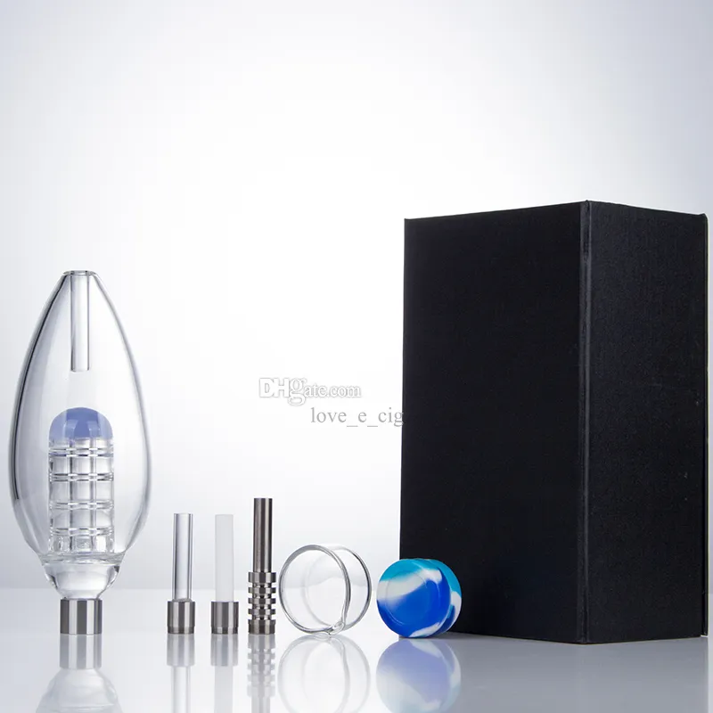 CSYC NC076 Birdcage Perc Dab Rig Smoking Pipe About 6.02 Inches Tube OD 63mm Glass Bong Gift Box 510 Quartz Ceramic Nail Wax Dish Silicon Jar Bubbler Pipes