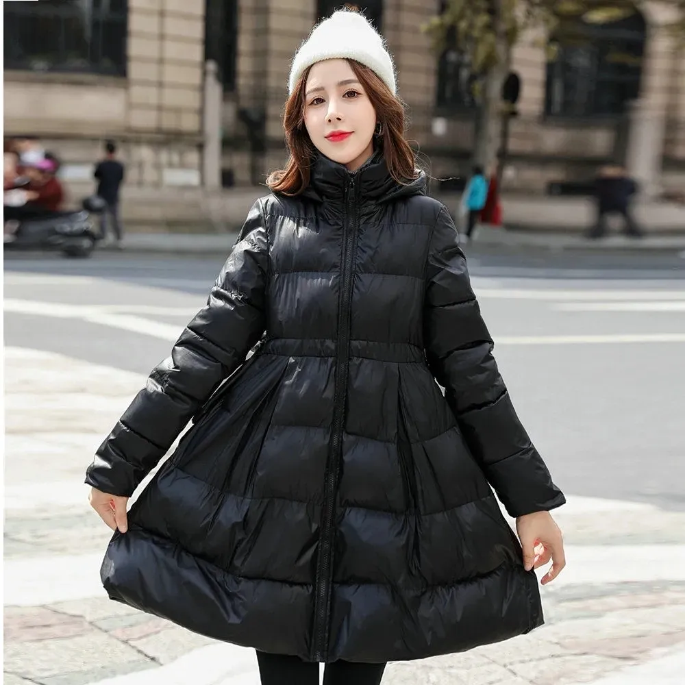 Women s Down Parkas 2023 Winter Warm Parka Jacket Thicken Cotton Coat Female Casual Hooded Puffer ALine Outwear 230922
