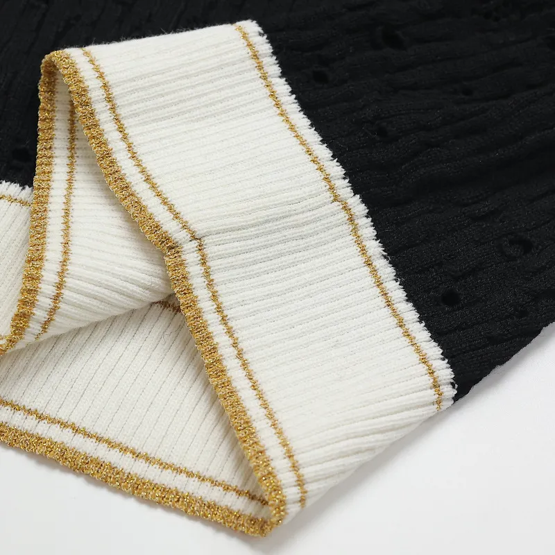 918 2023 Autunno marca stesso stile maglione manica lunga girocollo pullover bianco nero moda donna vestiti di alta qualità donna yuecheng
