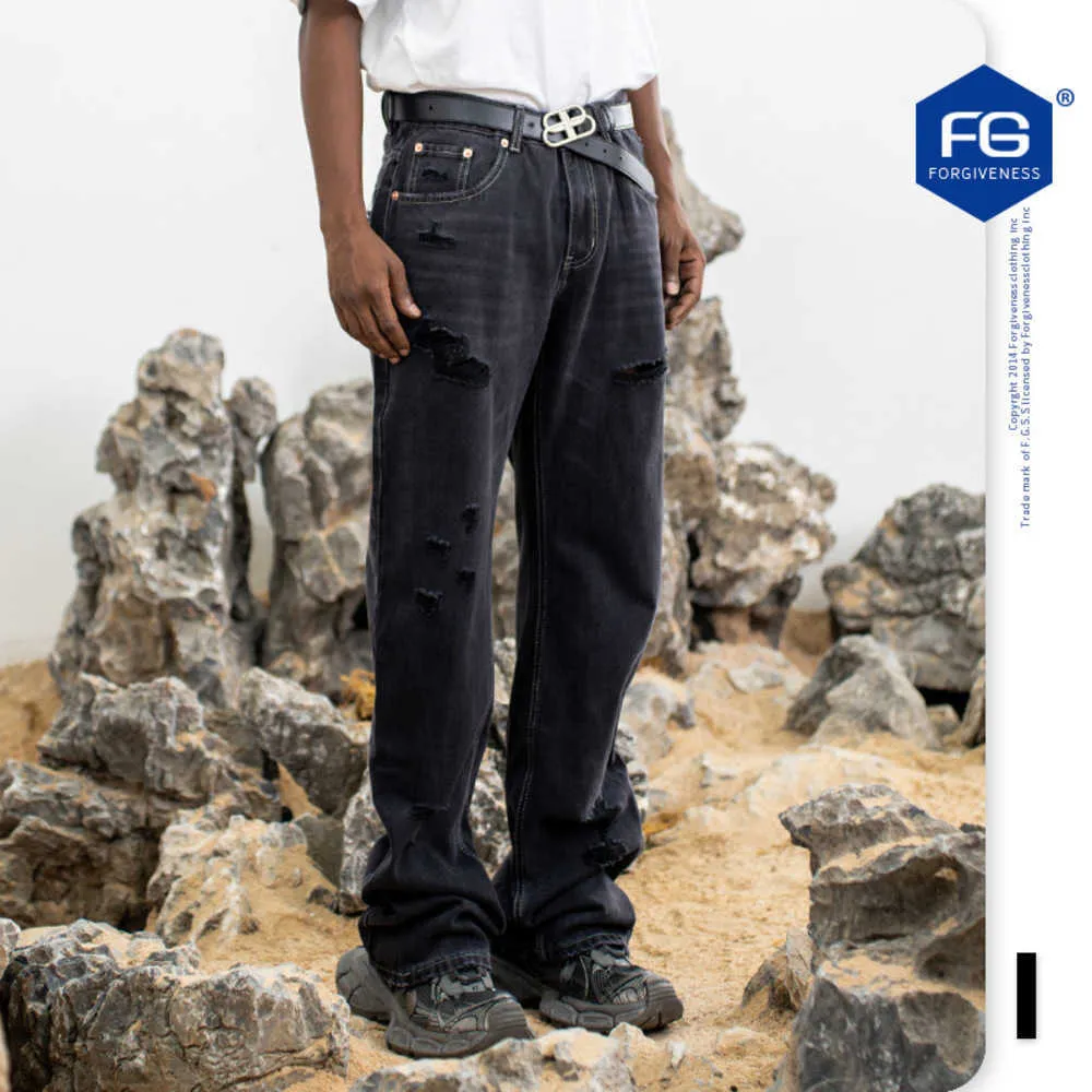 Slim Fit Cut Off Pants Mens Men's Washed Black Flare Jeans