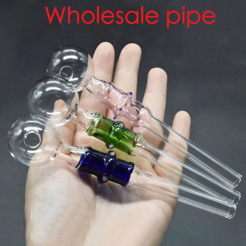 Colorful Long 14cm Newest design glass oil burner pipe Popular Thick heady smoking tube nail water pipes