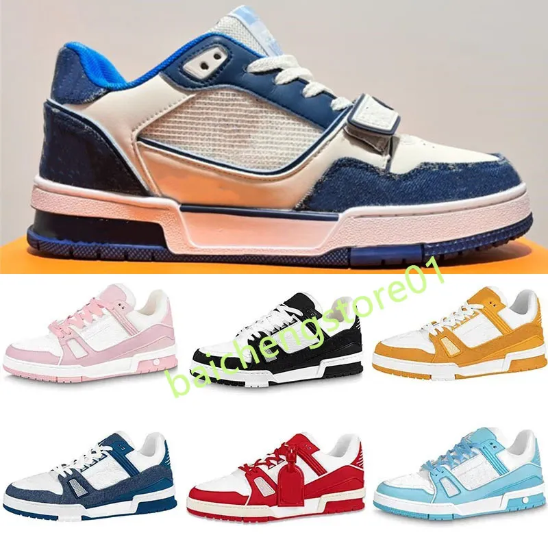 2023 Designer Sneaker Virgil Trainer Casual Shoes Calfskin Leather Abloh White Green Red Blue Letter Overlays Platform Low Sneakers Size 36-45 L4
