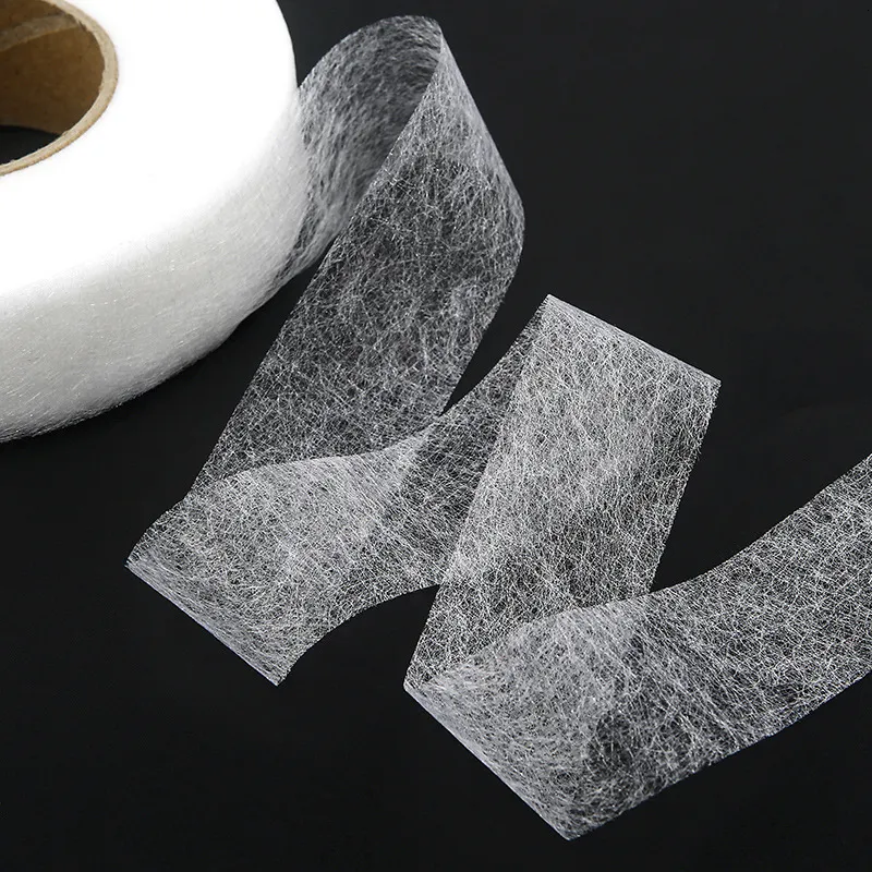 Fabric and Sewing 60MetersRoll Double-sided Non-woven Interlining Adhesive Fabric Cloth Iron On Hem Tape Interlining Web DIY Sewing Crafts 230922