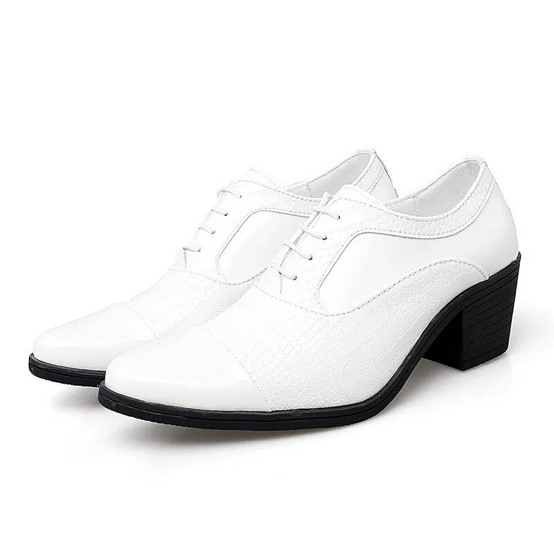 Nuevos zapatos formales negros de moda para hombres de cuero elegante zapatos de vestir para hombre elegante para hombres zapatos de tacón para hombres Zapatos hombre para niños botas de fiesta 38-44