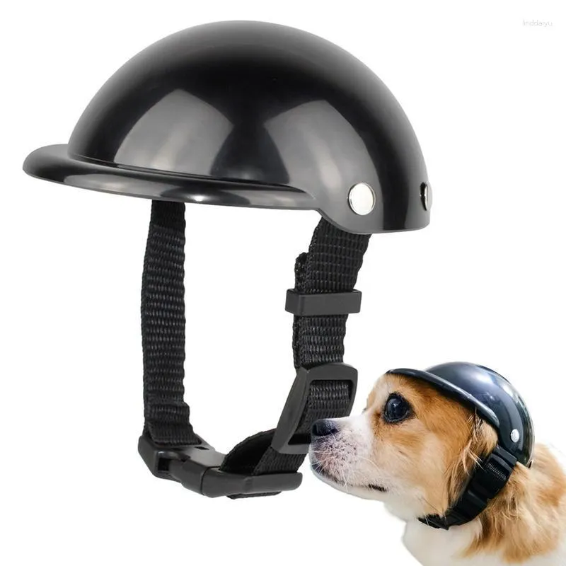 犬のアパレルハードハット大犬用の大規模なペットの安全性小さな犬用の調整可能なストラップ弾性バンド猫屋外子犬黒