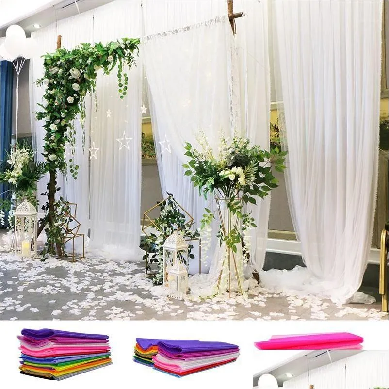 Sashes 48/72cm 10 metros puro cristal organza tle rolo tecido para decoração de casamento diy arcos cadeira festa favor suprimentos 751 gota otsej