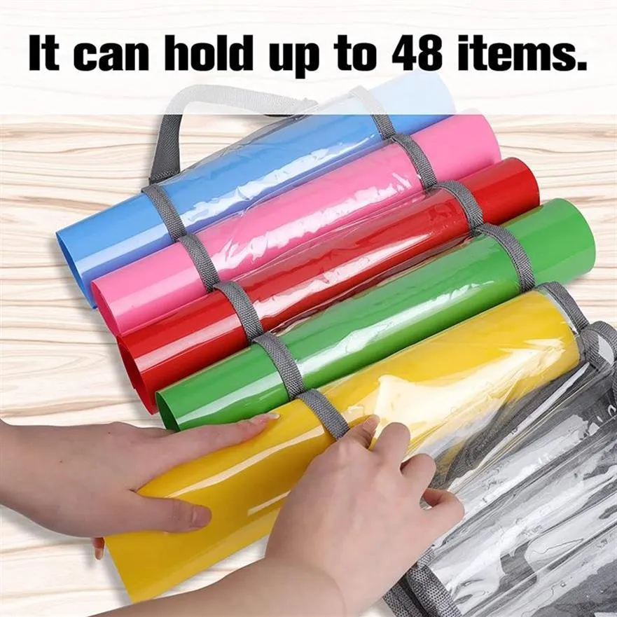 Keychains VinyL Holder 48 Compartamentos Roll Storage Organizer Porta e Montagem de parede pendurada sobre os organizadores281b