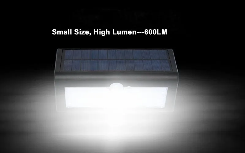 Solar Powered Wall Lamps Microwave Radar Sensor LED Lights Waterproof Outdoor Garden Light ABS+PC Cover 1000LM