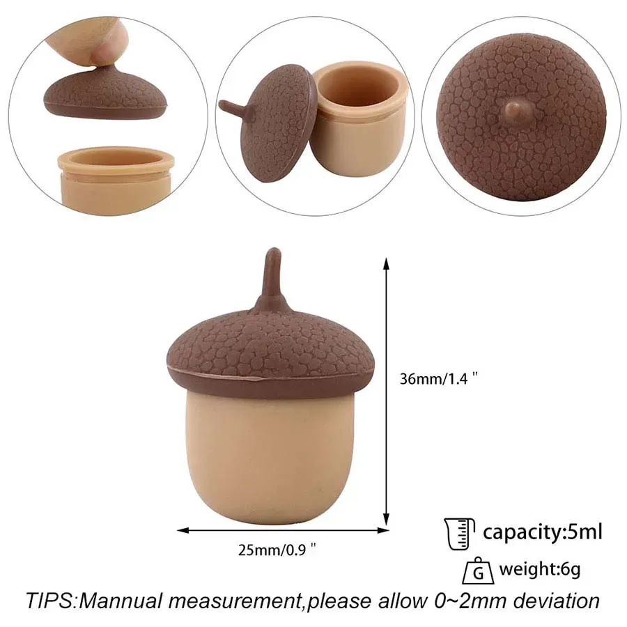 Mini Silicone Containers 5ML Small Storage Box Smoking Accessories Chocolate color Rubber bottle Round