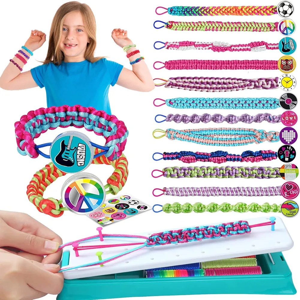 Kit de fabricação de pulseiras de amizade para meninas - Artes e artesanato, joias, brinquedos para 5 6 7 8 9 10 11 12 anos, presentes para crianças 230923