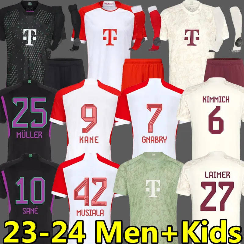 Kane 23 24 Soccer Jerseys Musiala sane Gnabry de Ligt Kimmich Goretzka Laimer Muller Coman Dafies Munich Camisa de Futebol Men Kids Kits 2023 2024 Football Shirt
