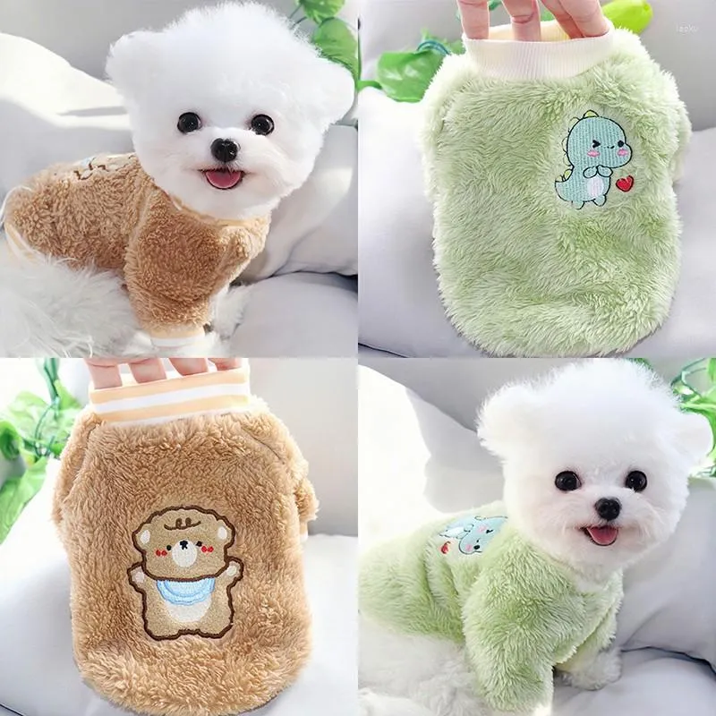 Cão vestuário inverno velo quente roupas para animais de estimação pelúcia confortável com capuz bonito dos desenhos animados urso hoodies para cães pequenos camisola ropa perro