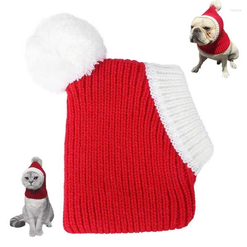 Vêtements de chien Chapeau de Noël pour chat animal de compagnie oreille cou plus chaud garder au chaud en hiver vacances habiller accessoires chats et chiens