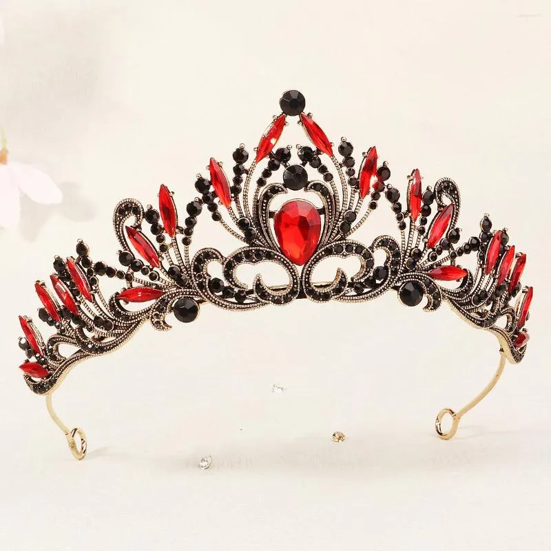 Grampos de cabelo Efily Moda Estrela Coroa Cor Vermelha Strass Tiaras e Coroas Para Mulheres Acessórios Prom Headpiece Jóias Presentes