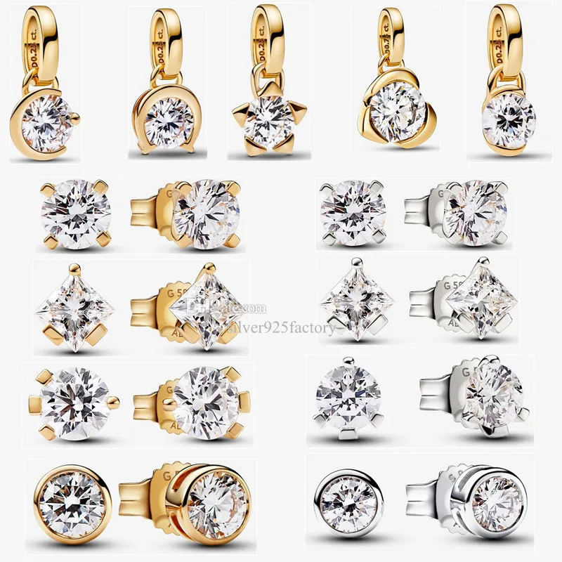 2023 neue 925 Silber Ohrstecker für Frauen Designer Schmuck Mode Charms Gold Anhänger DIY passen Pandoras Nova Lab-grown Diamond Ohrringe vergoldet 14k Gold mit Box