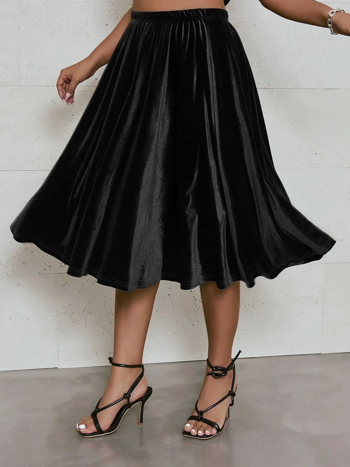 Women s plus clearance size velvet skirts