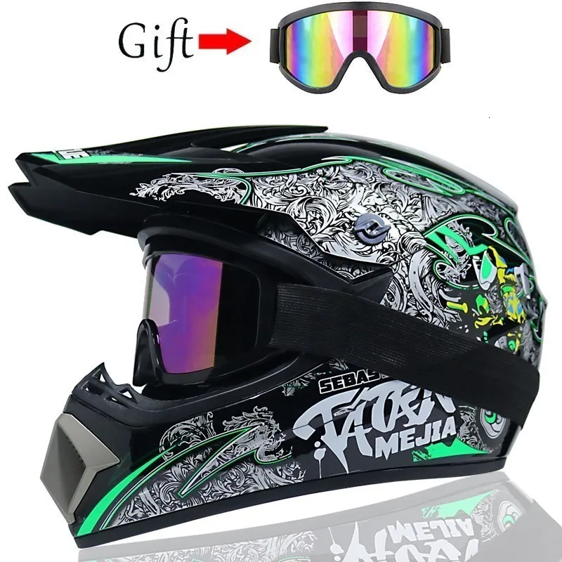 Helmy rowerowe Motorcycle Full Face Motocross Off Road Racing Helmet Motorbike ATV Dirt Bike Capacete Moto 230923