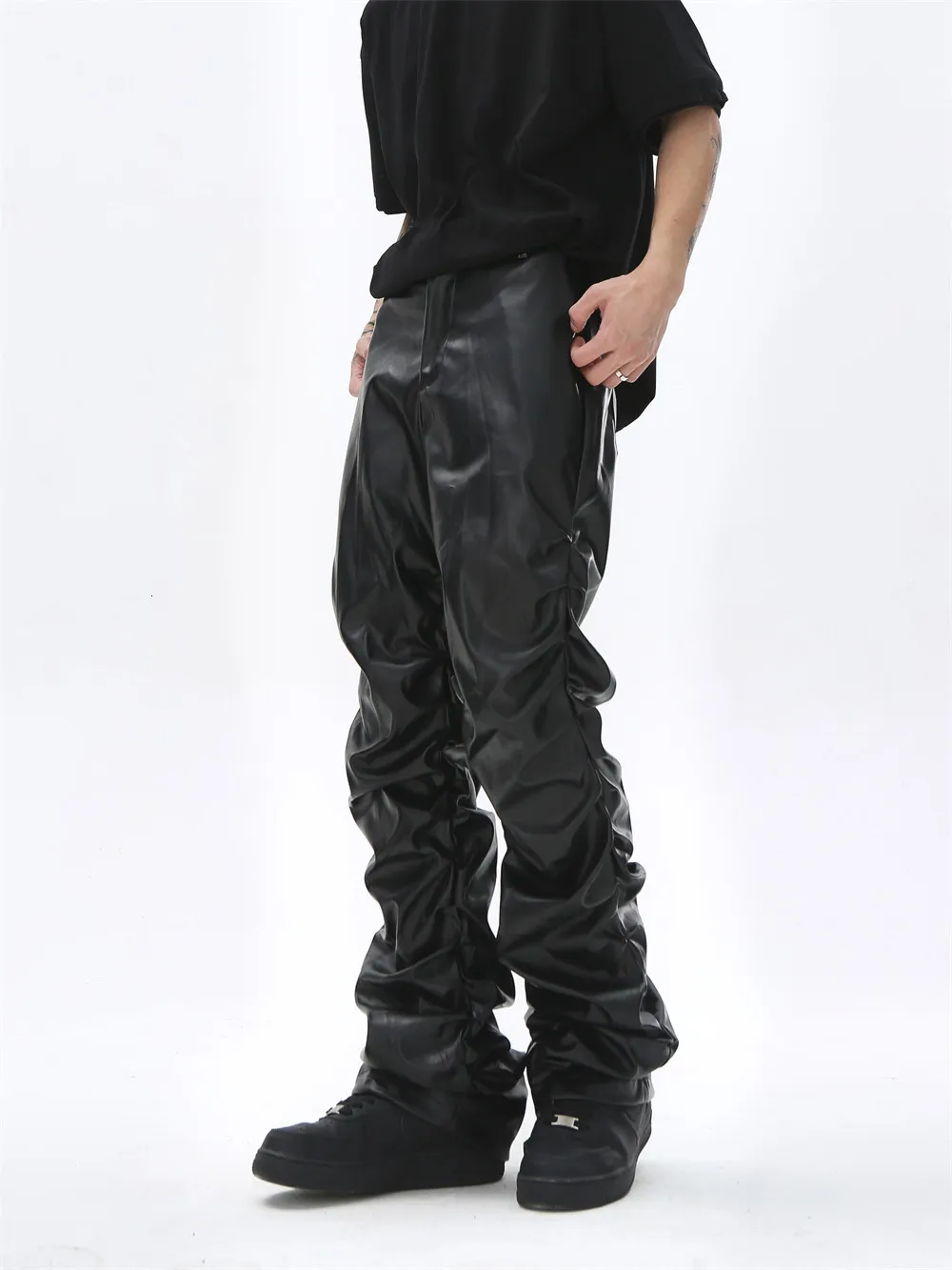 Leather Pants Men, Pleated Faux Leather Motorcycle Streetwear Pants For Men  2024 From Xingsha68, $20.49 | DHgate.Com